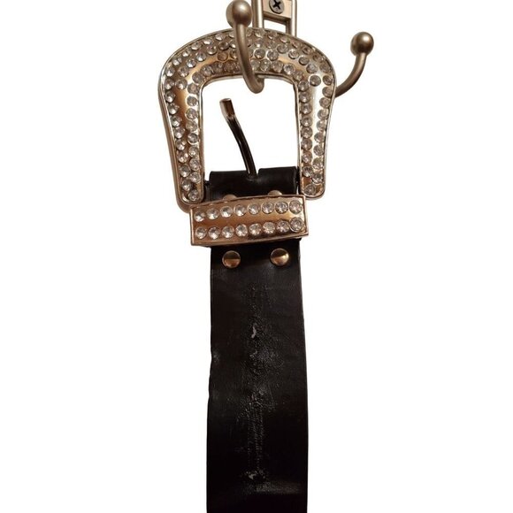 BLACK Rhinestone stud Belt - Picture 2 of 3